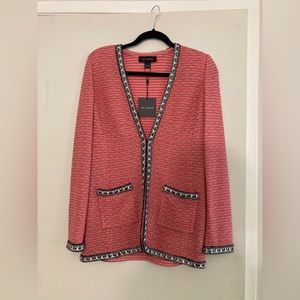 NWT St John pink tweed knit Jacket  size4